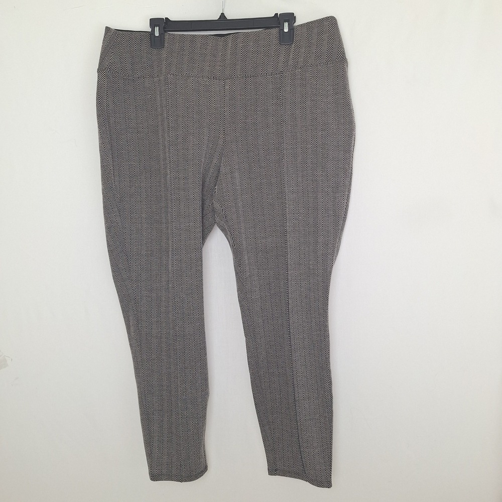 Retro Nine West Herringbone Legging Black White XXL Women Spandex RN73277